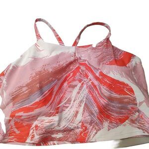 Old Navy Active‎ Womens Plus Sz 2X PowerSoft Crop Top Sports Bra Pink Orange